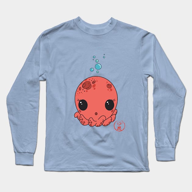 Cute Octopus in kawaii style Long Sleeve T-Shirt by naligmaDesign